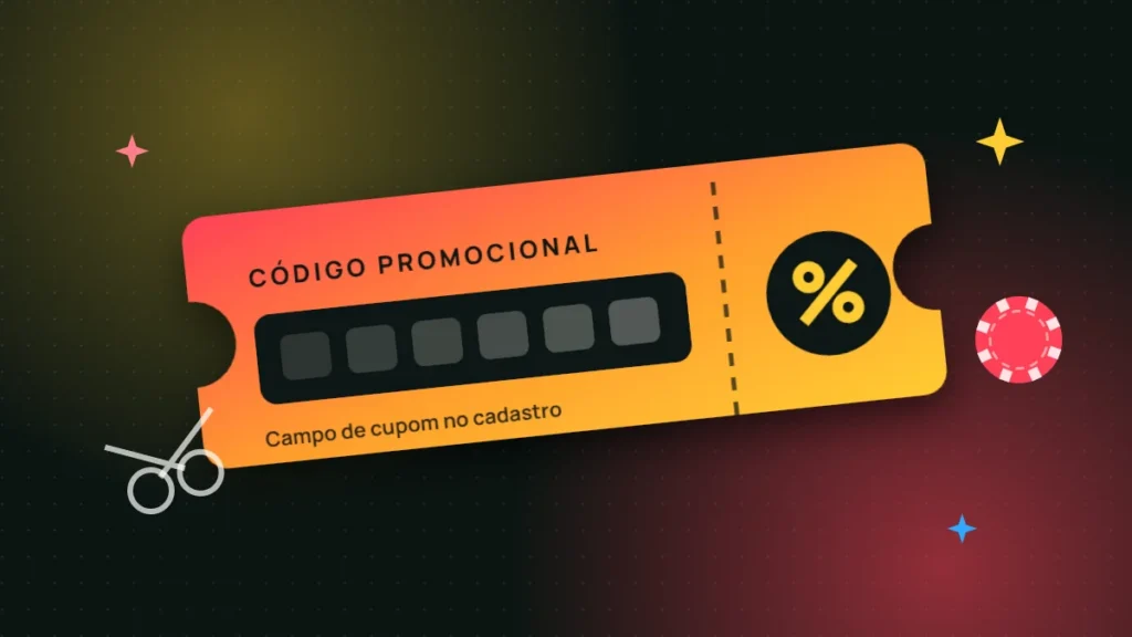 Cupom ilustrado com campo de código promocional